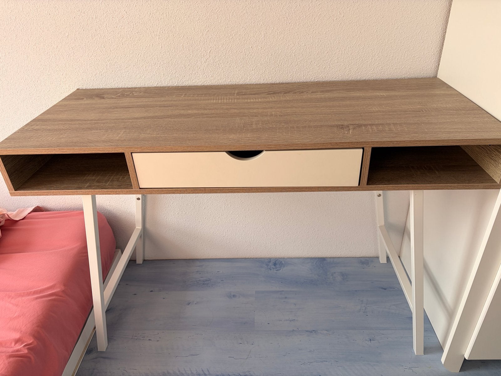 Bureau met lade en opbergvakken, Huis en Inrichting, Ophalen, Met lades, Spaanplaat of MDF, Bruin