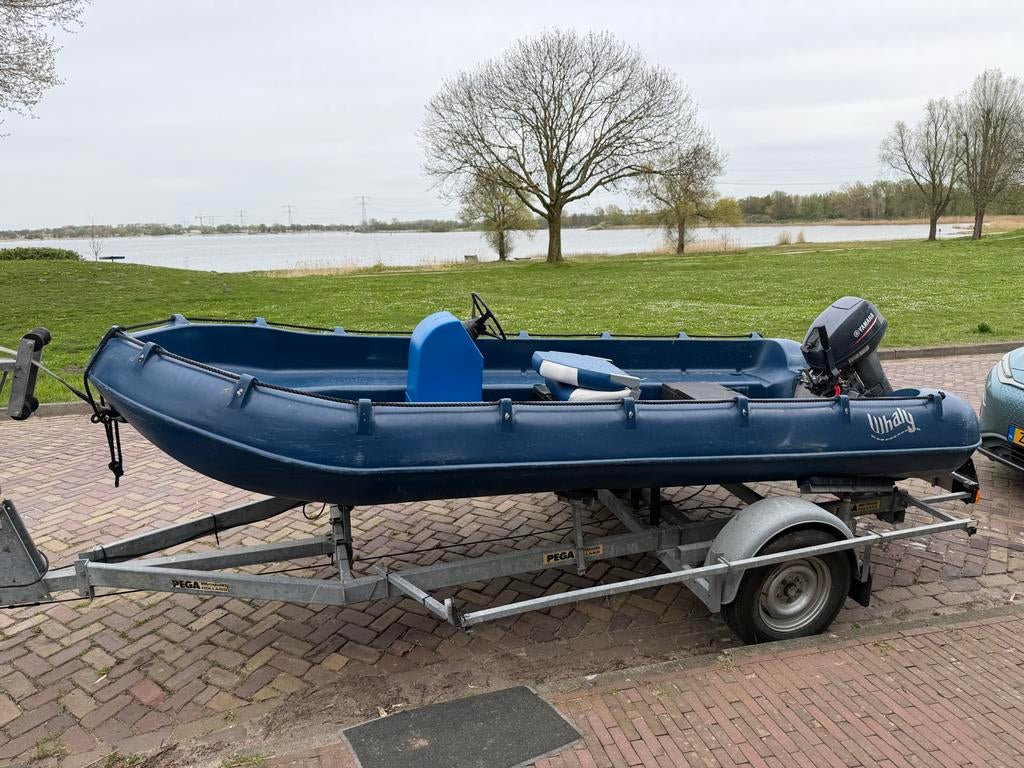 Whaly 435 met Yamaha 15 pk 2-takt motor (2017), Watersport en Boten, Vis- en Consoleboten, Ophalen, 10 tot 30 pk, Gebruikt, 3 tot 6 meter