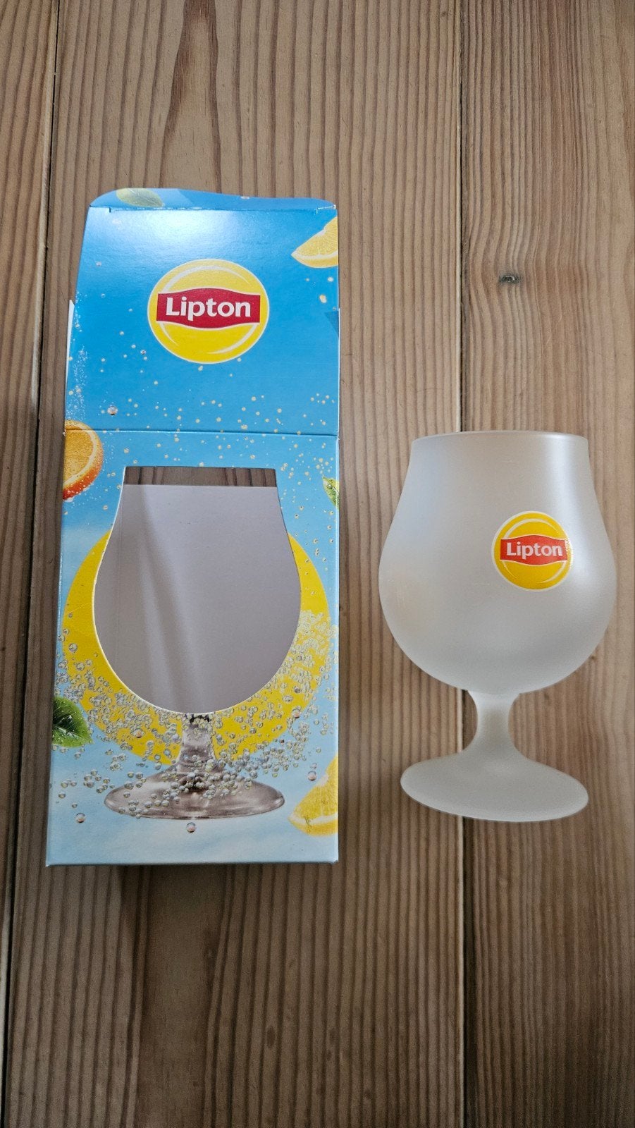 Lipton Iced Tea glas - Nieuw in doos meerdere, Nieuw, Ophalen of Verzenden, Wit, Overige merken