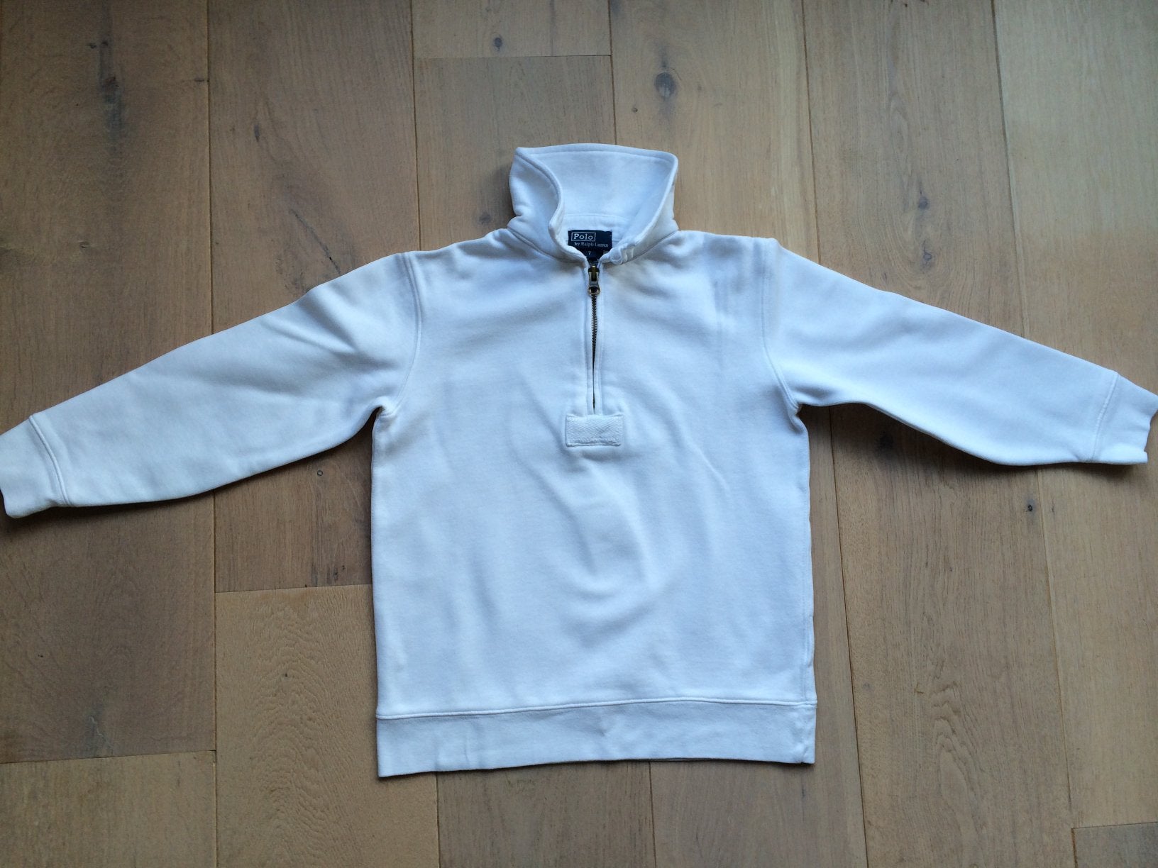 ZGAN: Witte sweater van Ralph Lauren maat 7 jaar / 122, Ophalen of Verzenden, Zo goed als nieuw, Jongen, Trui of Vest