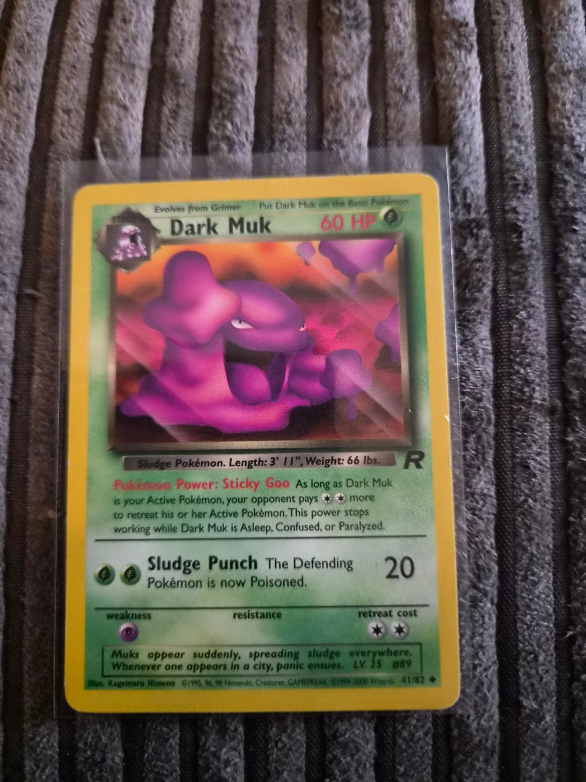 Dark Muk Pokémon kaart uit 2000, Ophalen of Verzenden, Zo goed als nieuw, Losse kaart