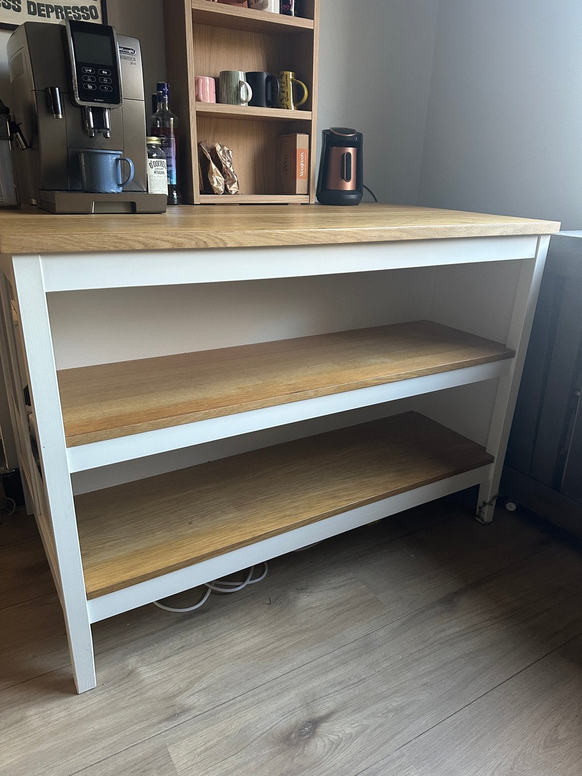 IKEA TORNVIKEN Keukeneiland, ecru/eiken, 126x77 cm, Ophalen, Hout, IKEA, Keukentrolley