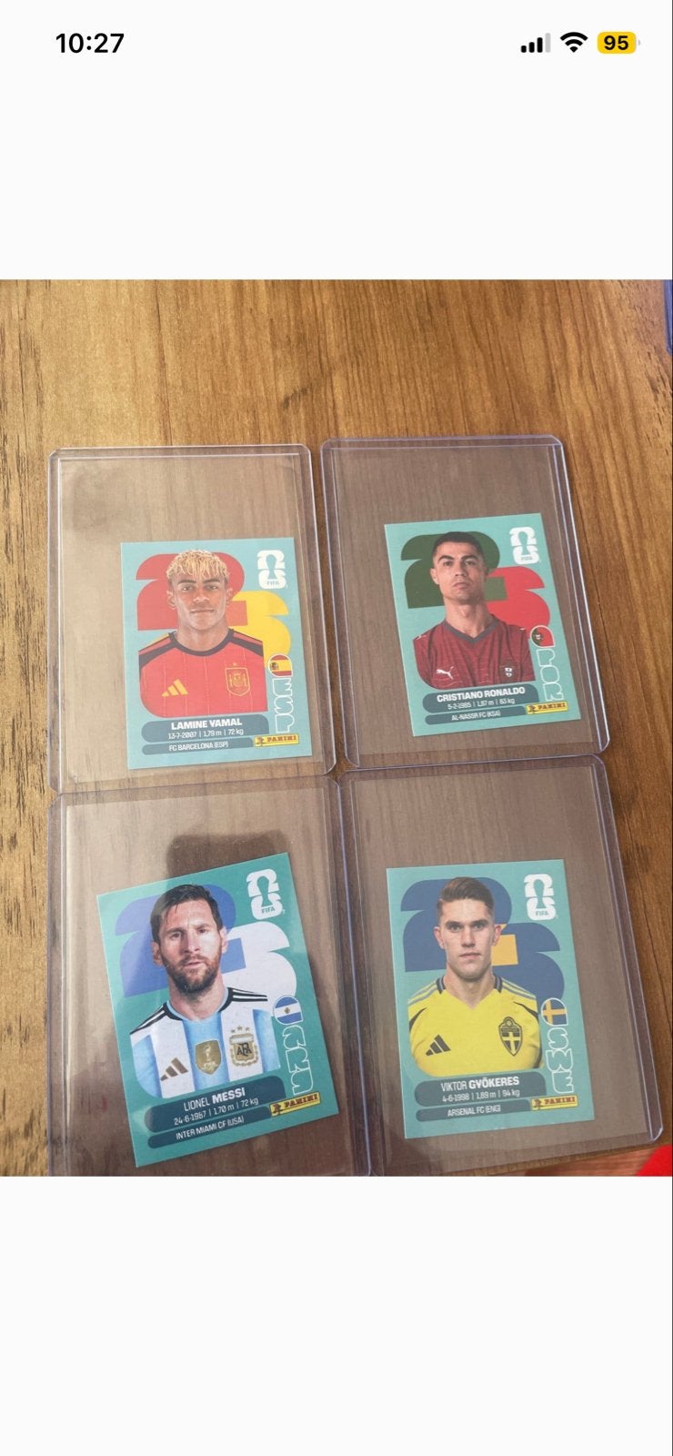 Panini 2026 Voetbal Kaarten Messi Ronaldo, Verzamelen, Ophalen of Verzenden, Zo goed als nieuw, Buitenlandse clubs, Spelerskaart