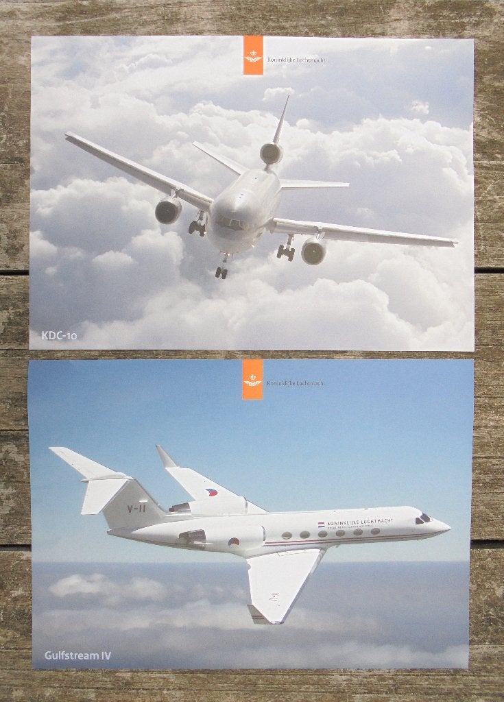 Twee posters Koninklijke Luchtmacht: KDC-10 en Gulfstream IV, Ophalen of Verzenden, Luchtmacht, Nederland, Foto of Poster