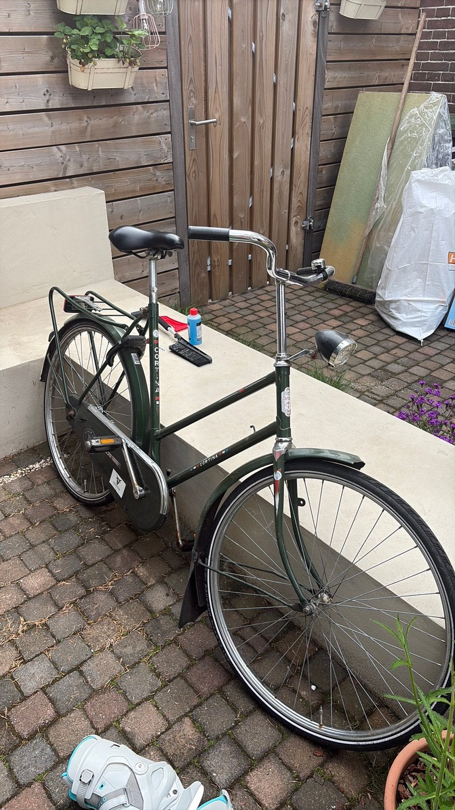 Vintage Cortina fiets groen - Klassieke stadsfiets, Ophalen, Gebruikt, Terugtraprem, Overige merken