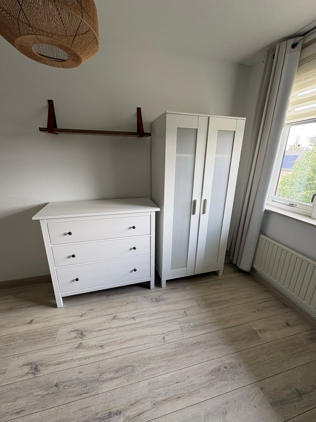 Witte kledingkast en ladekast set, Huis en Inrichting, Kasten | Kledingkasten, Ophalen, Gebruikt, 50 tot 100 cm, Met lade(s)
