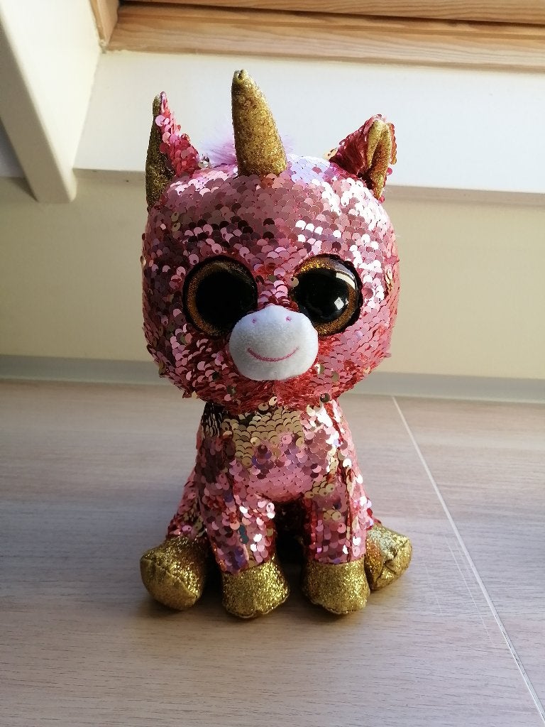 TY - Eenhoorn Knuffel - Glitter "Sunset", Kinderen en Baby's, Speelgoed | Knuffels en Pluche, Eenhoorn, Zo goed als nieuw, Roze