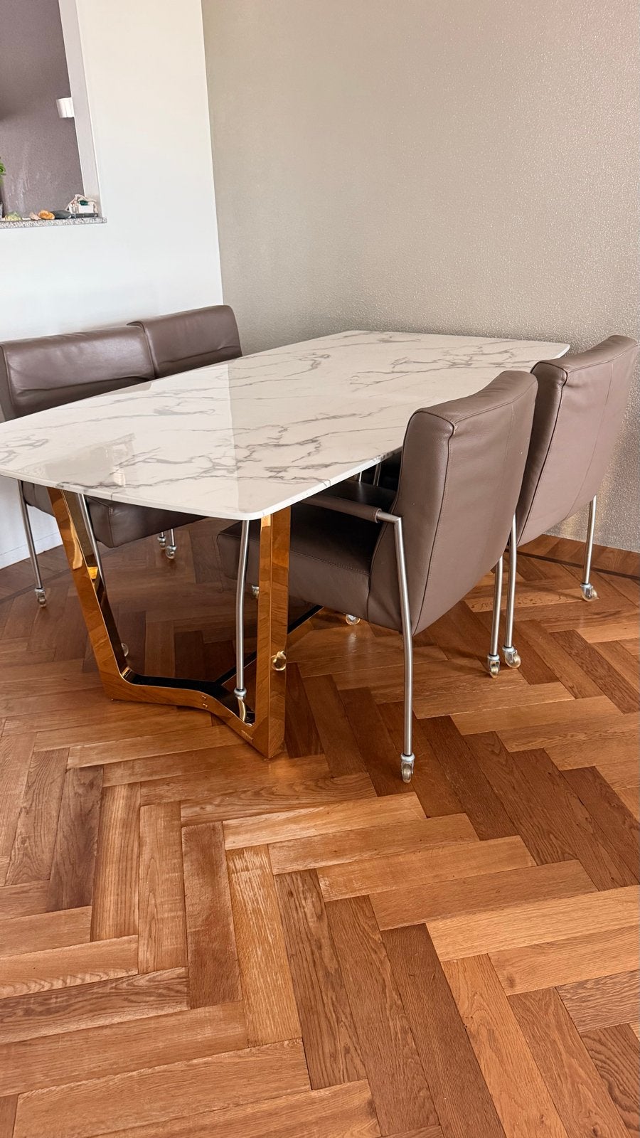 Richmond eettafel 200x100 cm (stoelen apart te koop), Ophalen, Gebruikt, 100 tot 150 cm, Vijf personen of meer