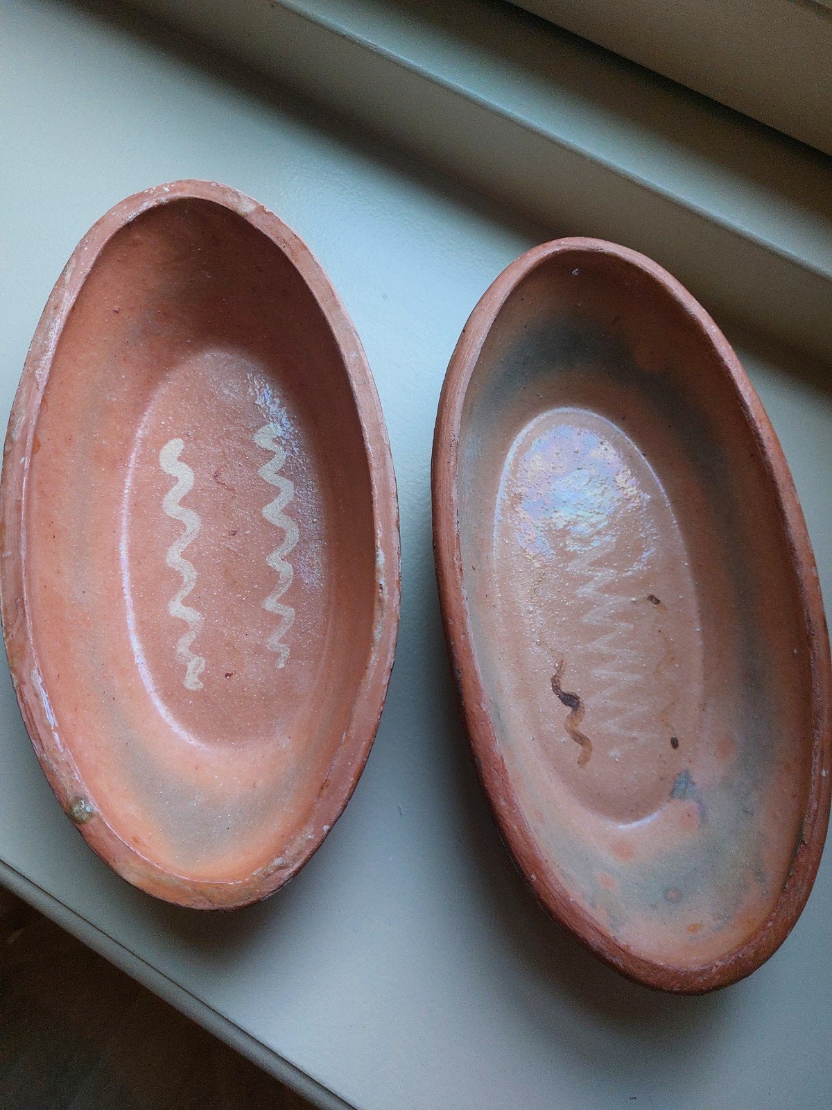 Set van 2 vintage Spaanse schalen, terracotta, 23x11.5x5cm, Ophalen of Verzenden