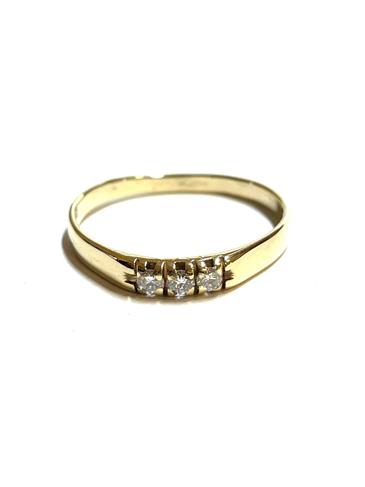14k gouden ring met diamant, 18 tot 19, -, -, Ophalen of Verzenden