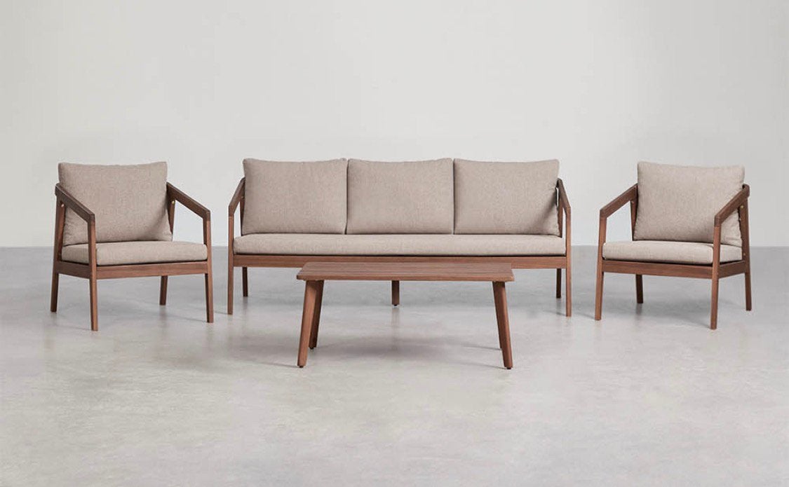 Mooie loungeset half jaar oud., Ophalen, 5 zitplaatsen, Loungeset, Hout