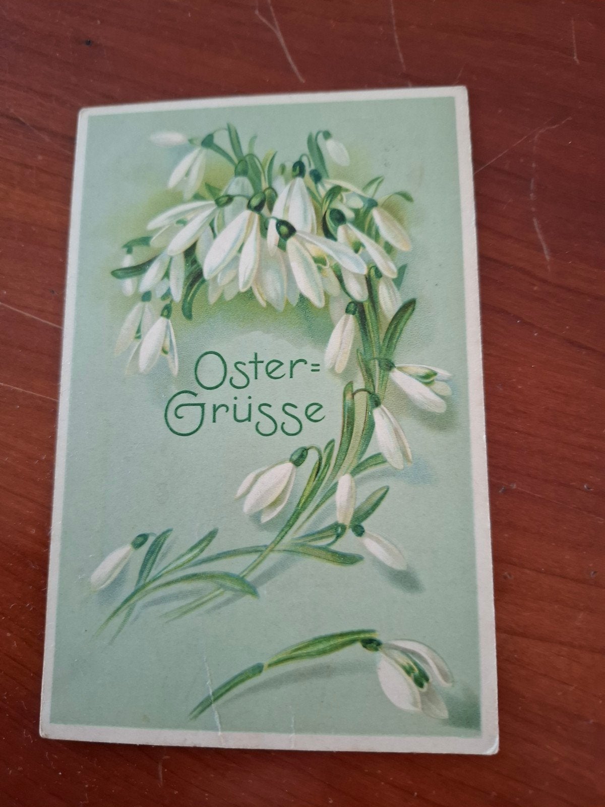 Oude Ansichtkaart: Paas groeten met Sneeuwklokjes, Ophalen of Verzenden, Voor 1920, Gelopen, Feest(dag)