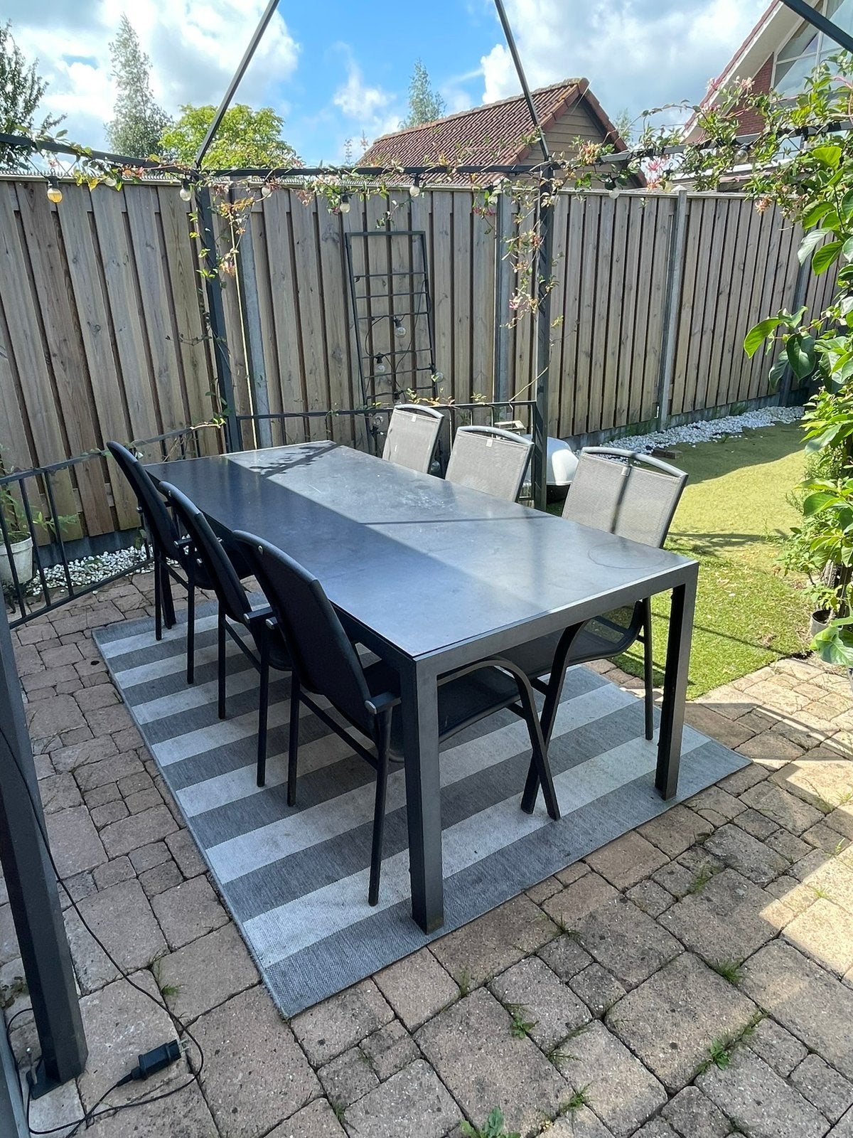 Tuintafel, Ophalen, Zo goed als nieuw, Rechthoekig, Aluminium