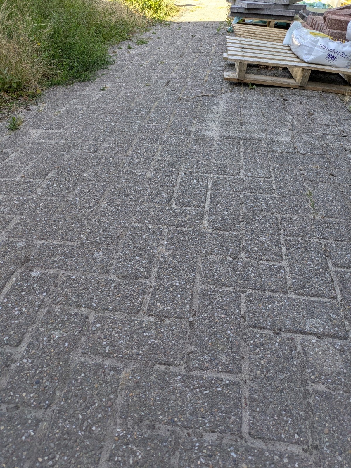 Gratis 45m2 straatklinkers 8cm, Ophalen, Gebruikt, Klinkers, 10 m² of meer