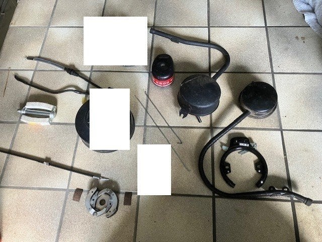Solex onderdelen oa blokdelen, uitlaat, carburateur, hendels, Ophalen of Verzenden, Gebruikt, Overige typen, Overige merken