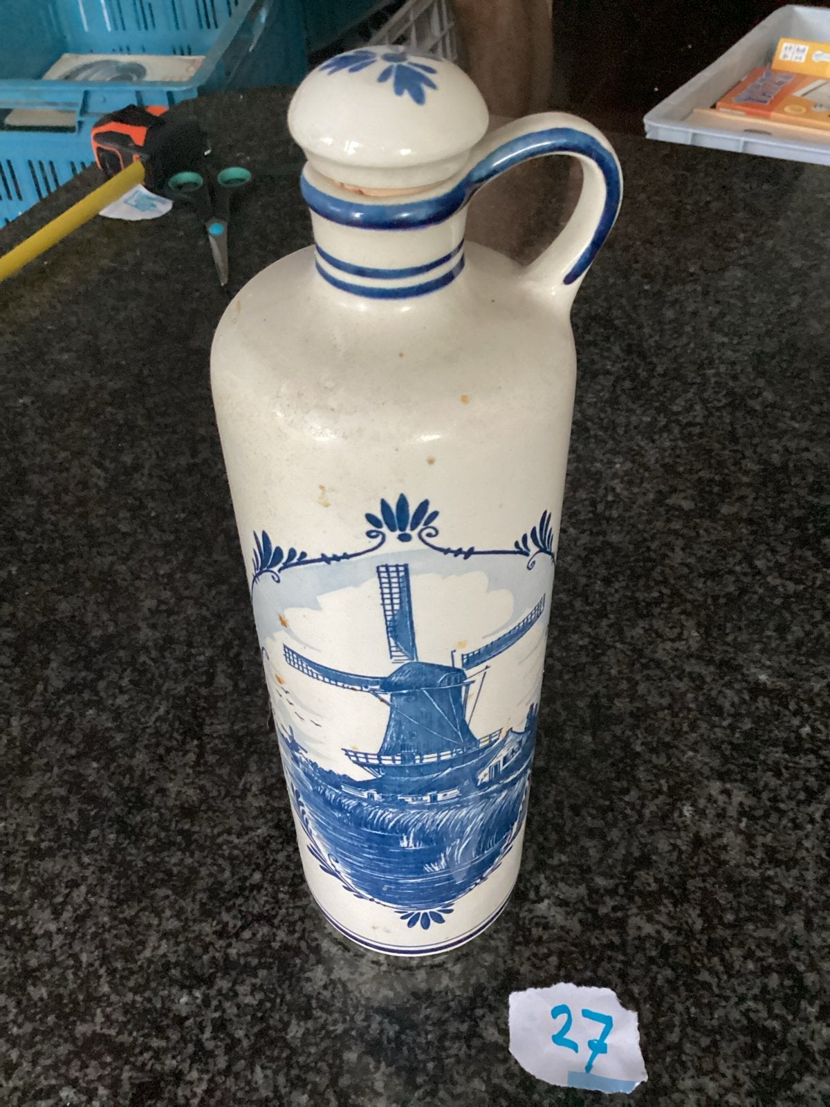Delfts Blauw kan met molen decoratie - Handwerk, Ophalen of Verzenden