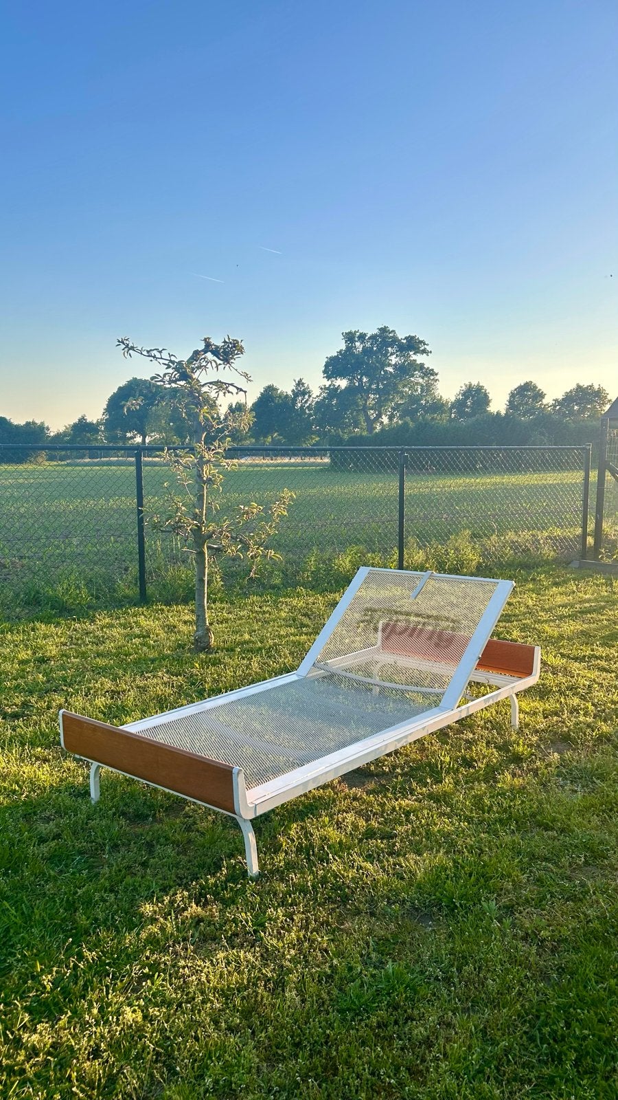 Vintage eenspersoons Auping bed, Ophalen, Eenpersoons, Metaal, Verstelbaar