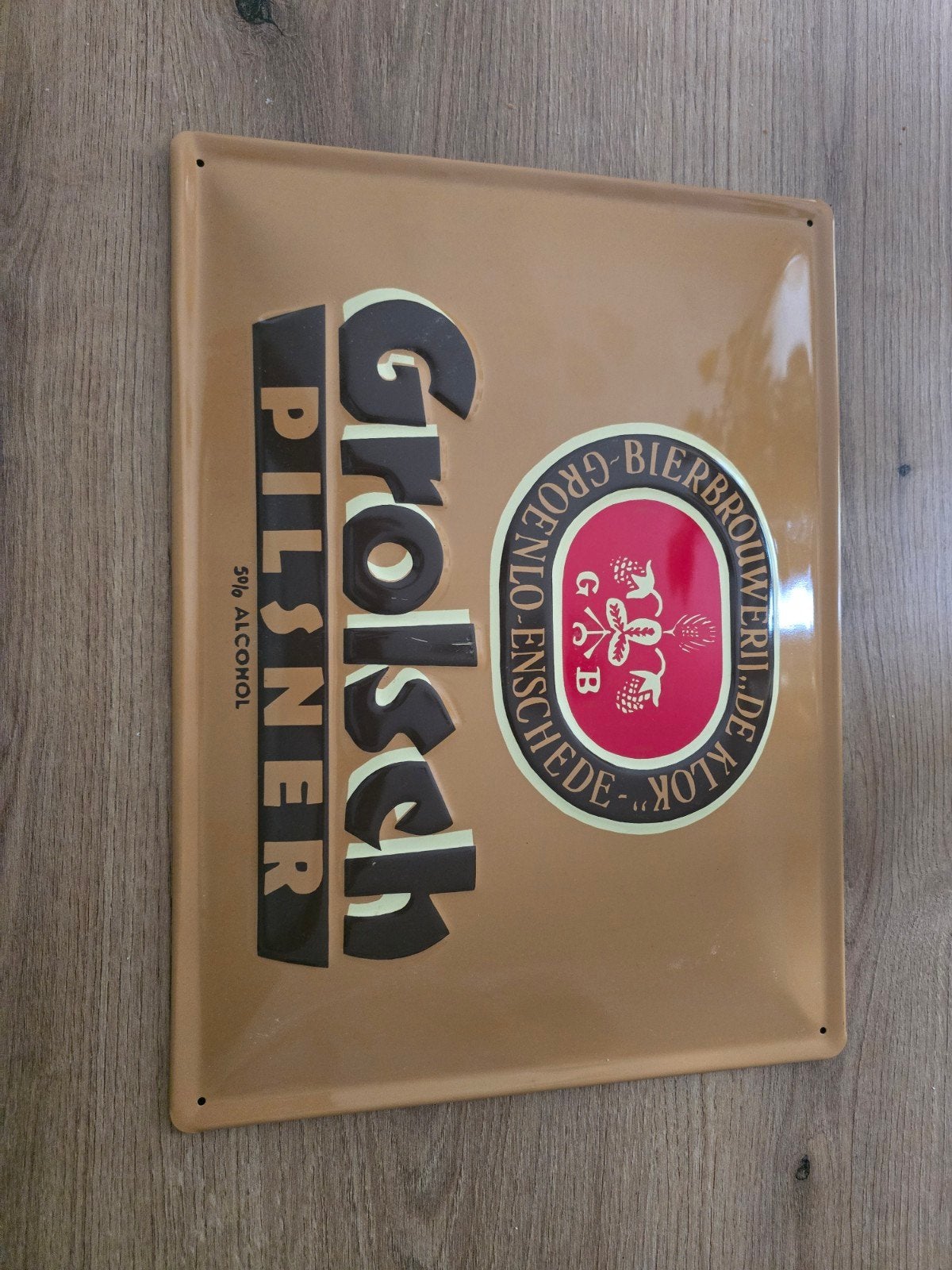 Grolsch Reclamebord - Vintage Pilsener Plaat (29x39 cm), Ophalen of Verzenden