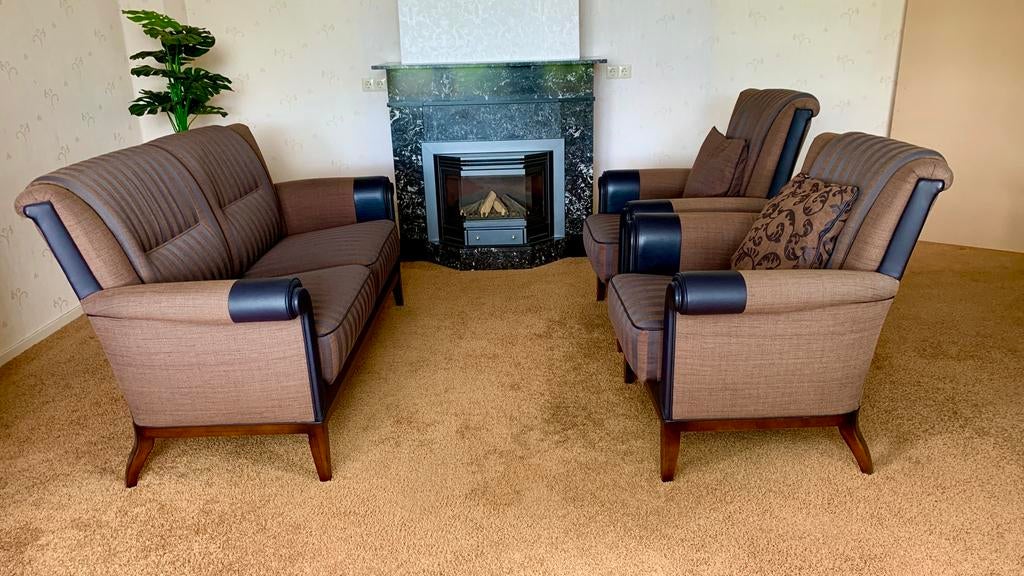 Klassiek bankstel met 2 fauteuils - zeer comfortabel, Huis en Inrichting, Banken | Bankstellen, Ophalen, Landelijk / klassiek
