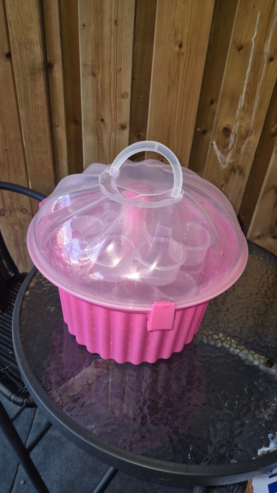 Roze cupcake bewaardoos/drager voor 12 cupcakes, Ophalen of Verzenden, Cupcakes