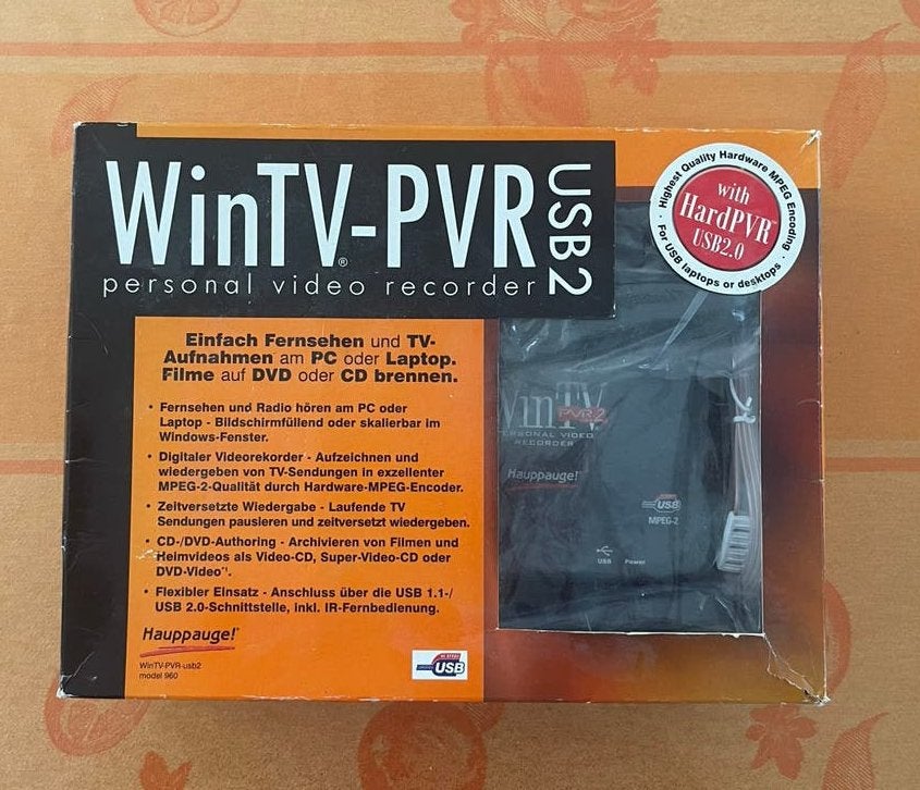 Hauppauge! WinTV-PVR USB2 in doos, Ophalen of Verzenden, Zo goed als nieuw