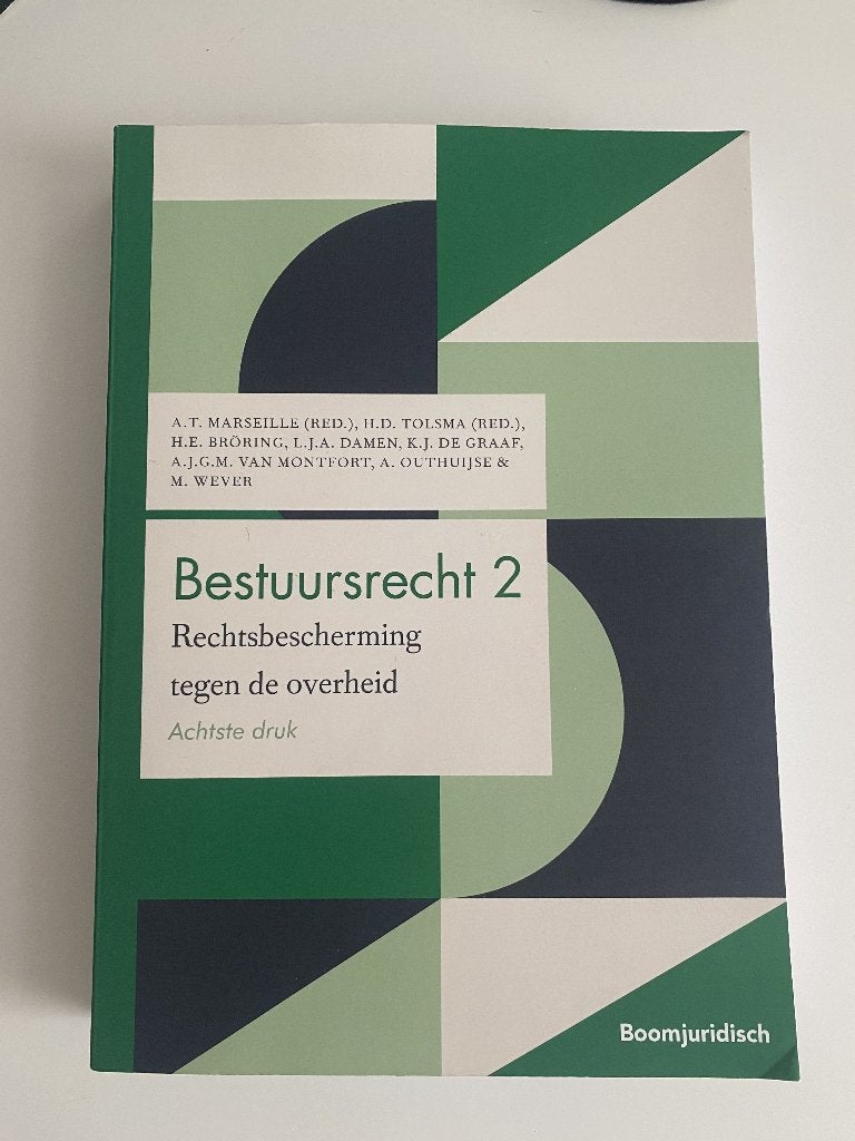Bestuursrecht 2 rechtsbescherming tegen de overheid 8e druk, Boomjuridisch, Ophalen of Verzenden, Alpha, WO