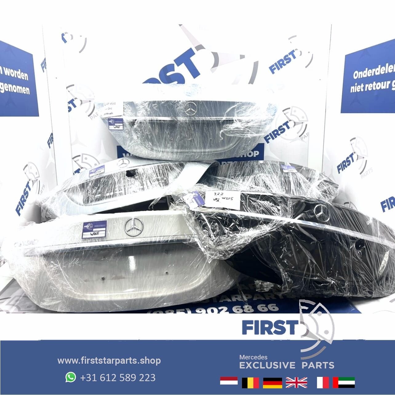 W205 C KLASSE ACHTERKLEP COMPLETE KOFFERKLEP KOFFERBAK origi, Gebruikt, Ophalen of Verzenden, Achter, -