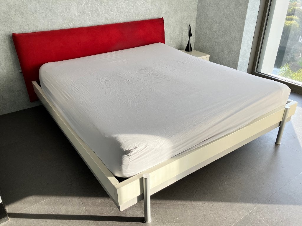 Hülsta 2 persoonsbed met nachtkastjes, Ophalen, Overige materialen, Wit, Tweepersoons