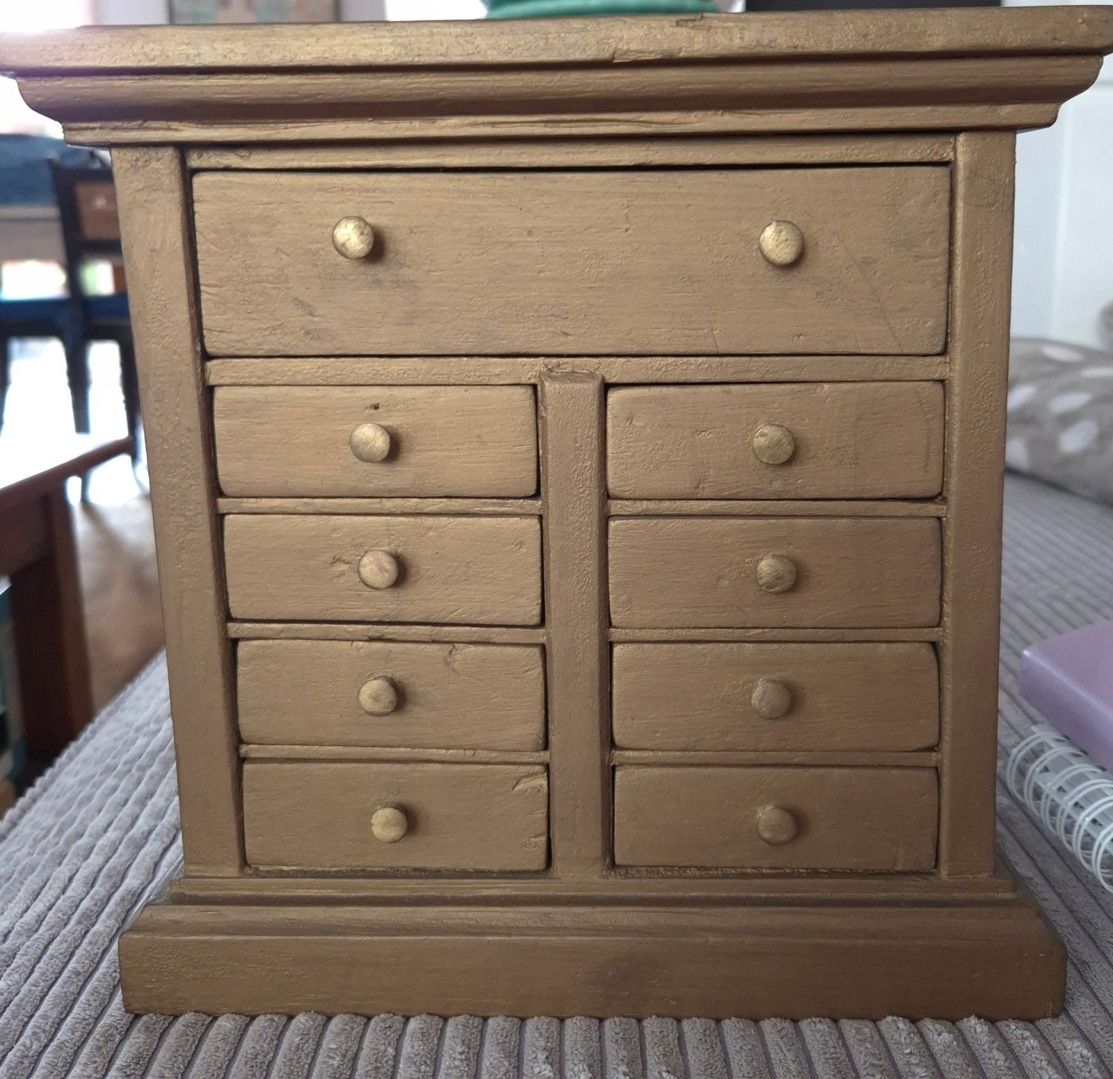 Vintage Houten Mini Ladenkastje - Perfect voor Sieraden, Ophalen of Verzenden