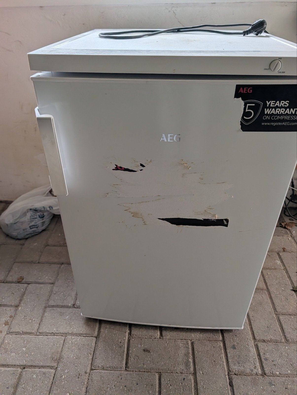 AEG Diepvrieskast - Werkt perfect, lichte schade, Witgoed en Apparatuur, Ophalen, Gebruikt, Vrijstaand, Vrieskast