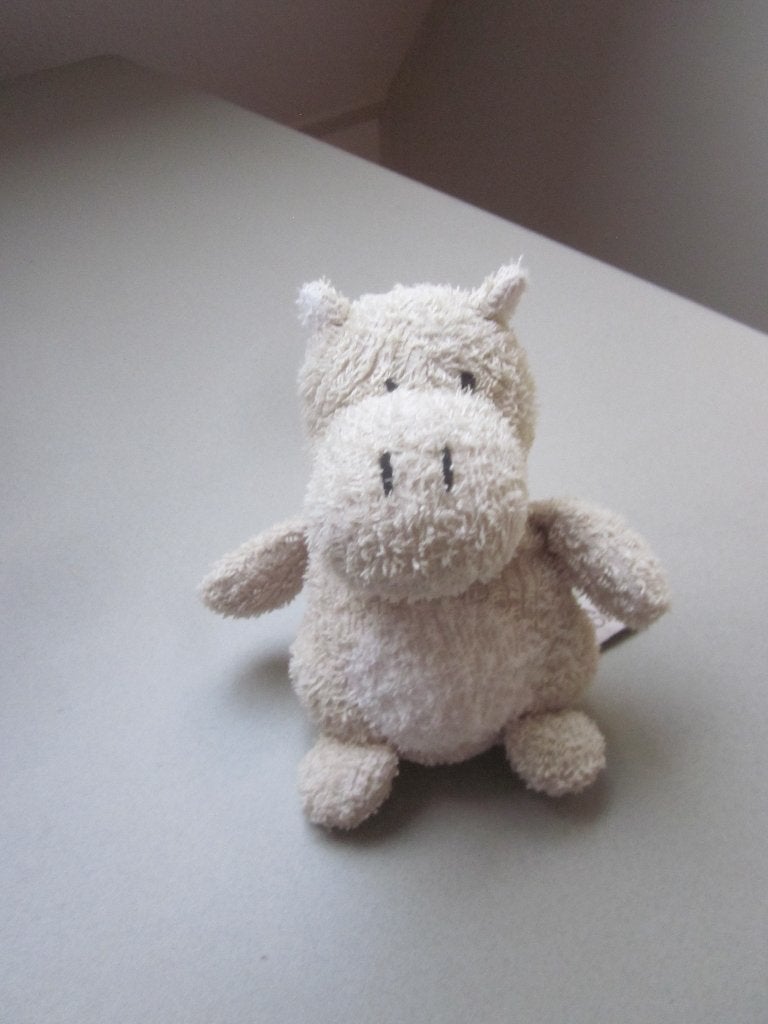 Happy Horse 1997 lichtbruin/ecru badstof nijlpaard knuffel, Kinderen en Baby's, Speelgoed | Knuffels en Pluche, Paard, Overige karakters