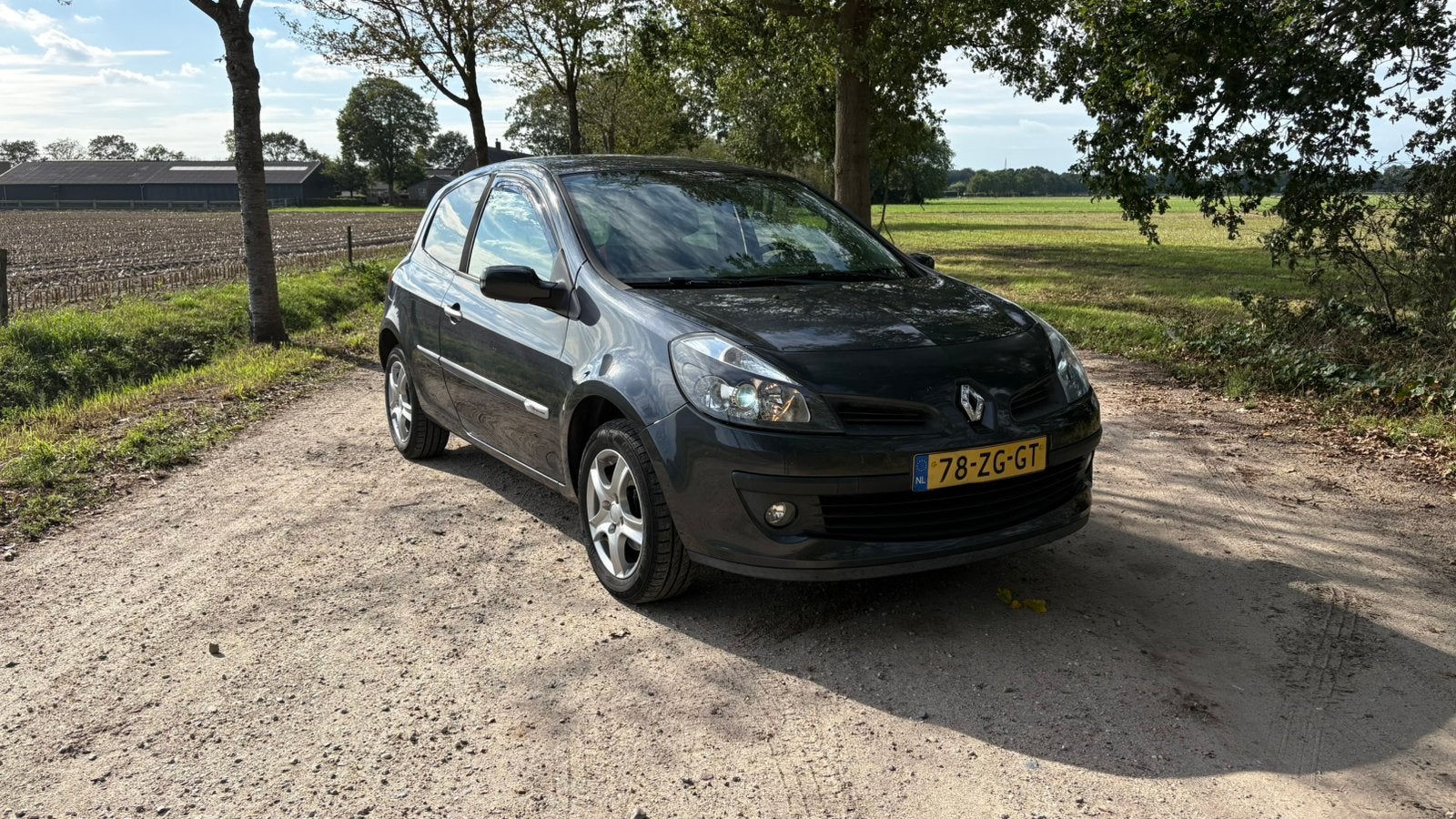 Renault Clio 1.2 16V 55KW 3-DRS E4 2008 Grijs, Auto's, Voorwielaandrijving, Dealer onderhouden, 74 pk, Zwart