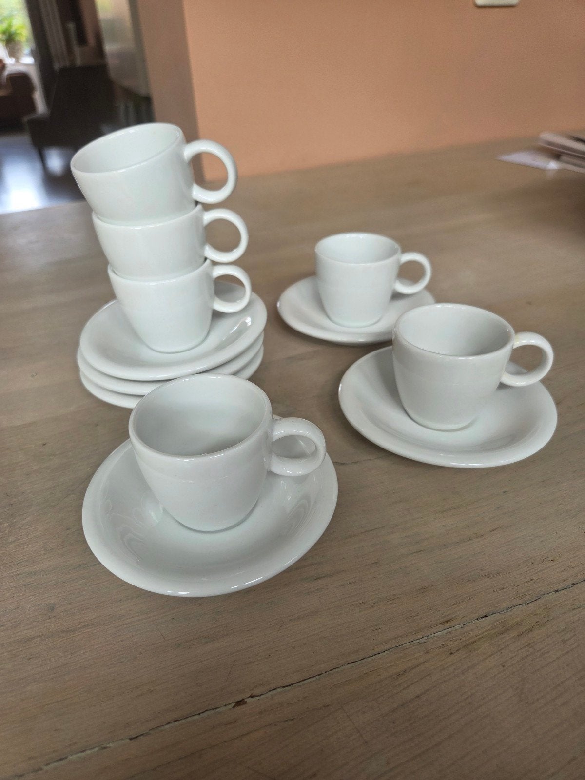 IKEA espresso Kop en Schotel Set - 6 stuks, Ophalen of Verzenden, Zo goed als nieuw, Overige stijlen, Kop(pen) en/of Schotel(s)
