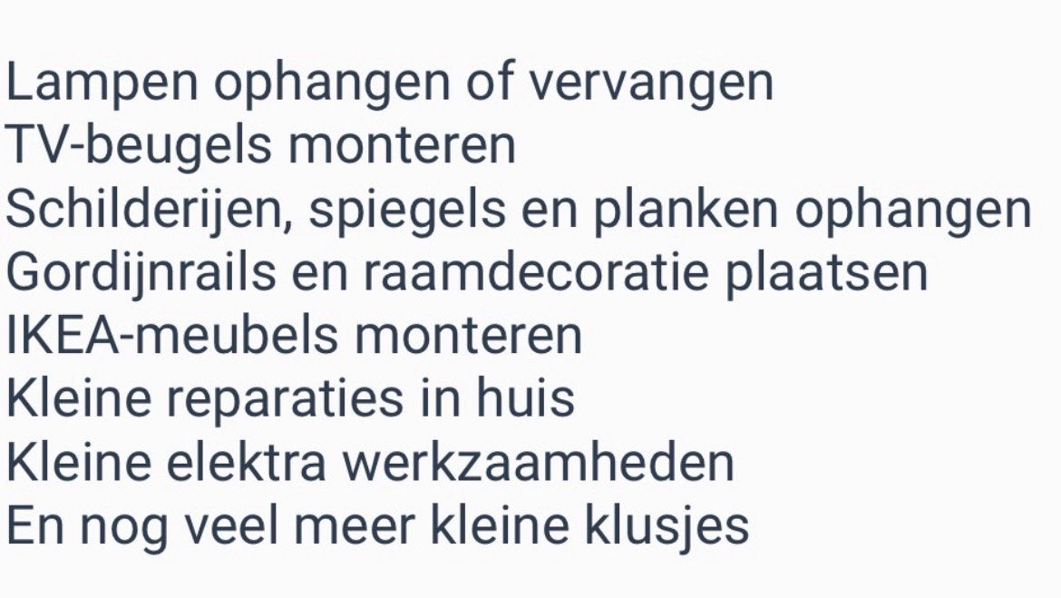 Kleine klusjes komende 3 weken?
