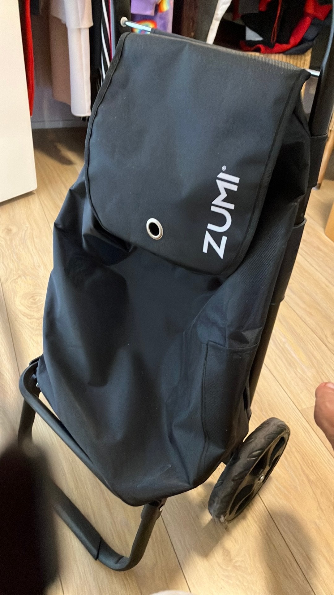 Trolly boodschappen tas lichtgewicht, 30 cm of meer, Blauw, Zo goed als nieuw, Wieltjes