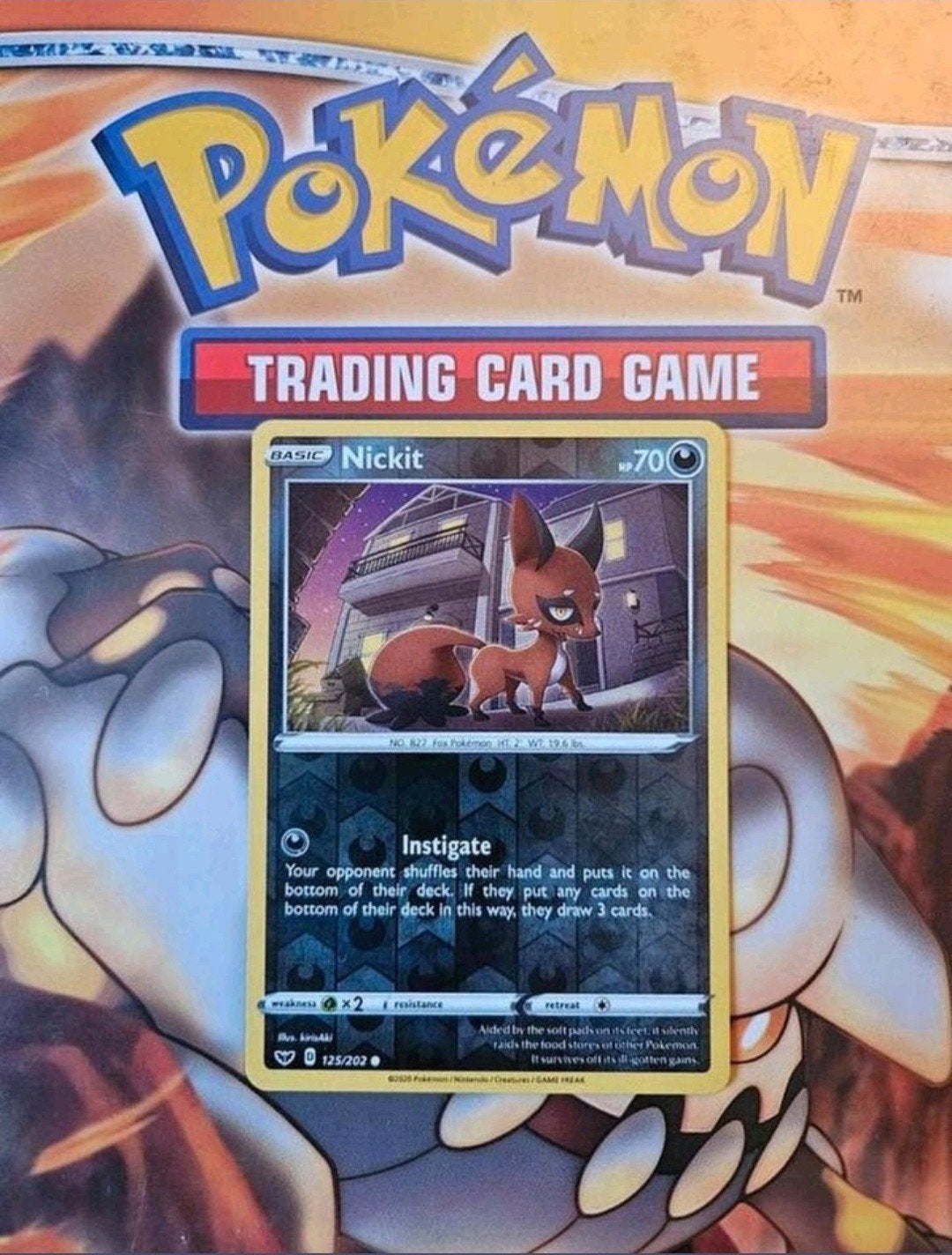 Nickit 125/202 Sword&Shield base set reverse holo pokemon nm, Ophalen of Verzenden, Zo goed als nieuw, Losse kaart, Foil