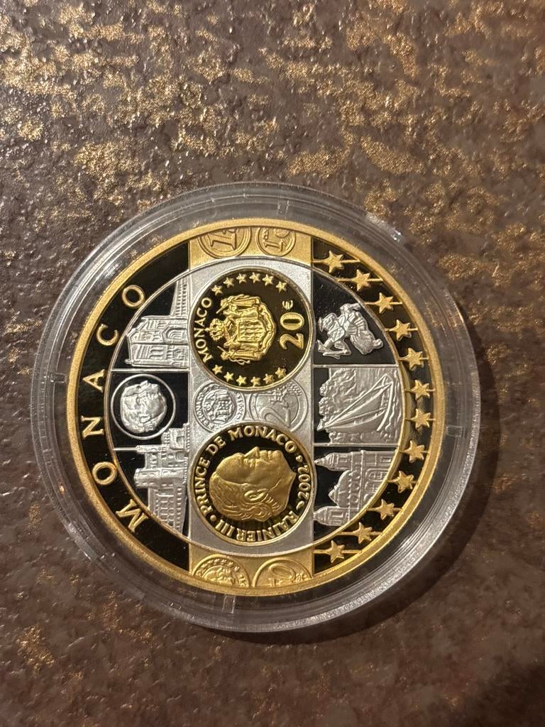 Monaco 20 Euro medaille 2002 Prins Rainier III, Postzegels en Munten, Zilver, Losse munt, Monaco, Overige waardes