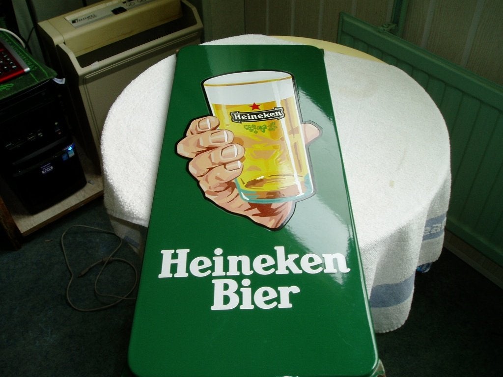 Heineken bord  Emaille, Verzamelen, Ophalen of Verzenden, Gebruikt, Reclamebord