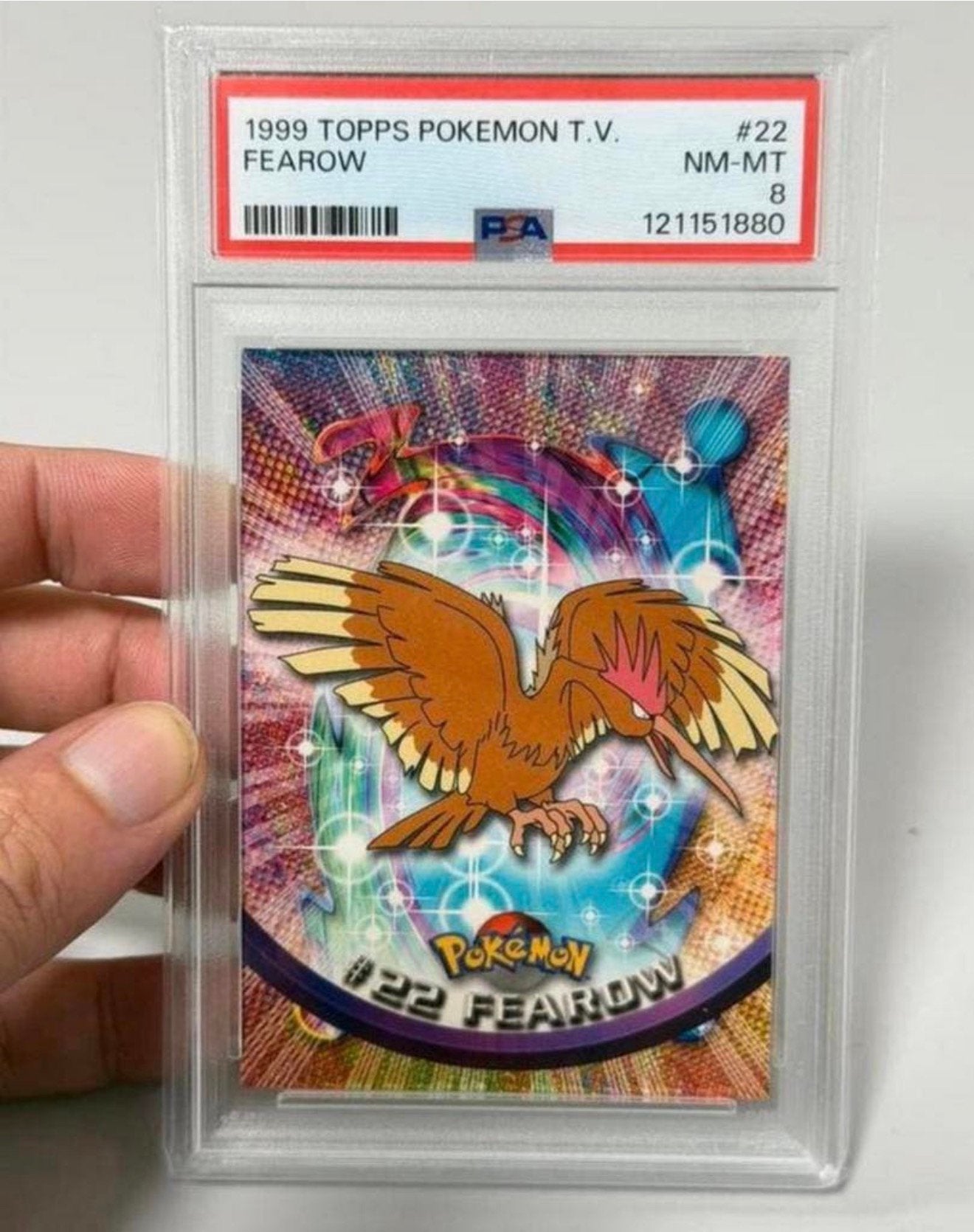 1999 TOPPS POKEMON T.V. #22 FEAROW psa-8 vintage card kaart, Hobby en Vrije tijd, Ophalen of Verzenden, Zo goed als nieuw, Losse kaart