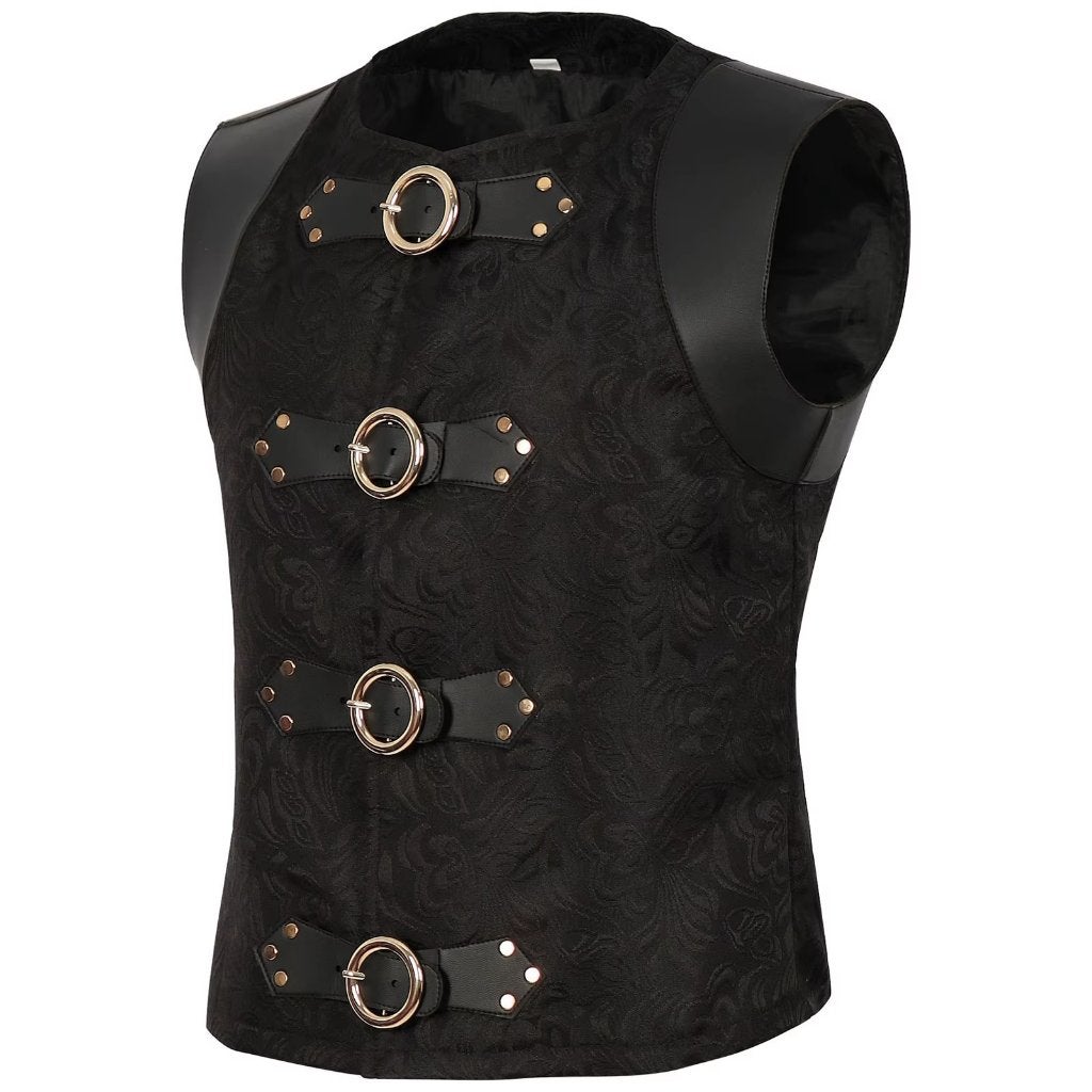 Heren zwart middeleeuws vest, Kleding | Heren, Verzenden, Nieuw, Overige maten, Kleding