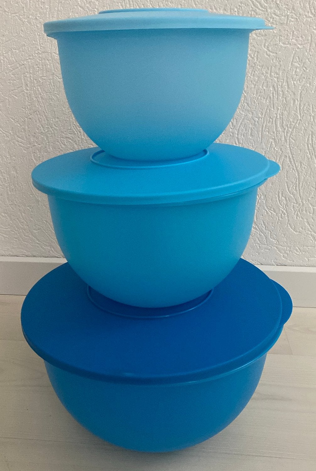 Tupperware 3 Delig Trendy Kommen Set, Verzenden, Nieuw, Blauw, Bak of Kom