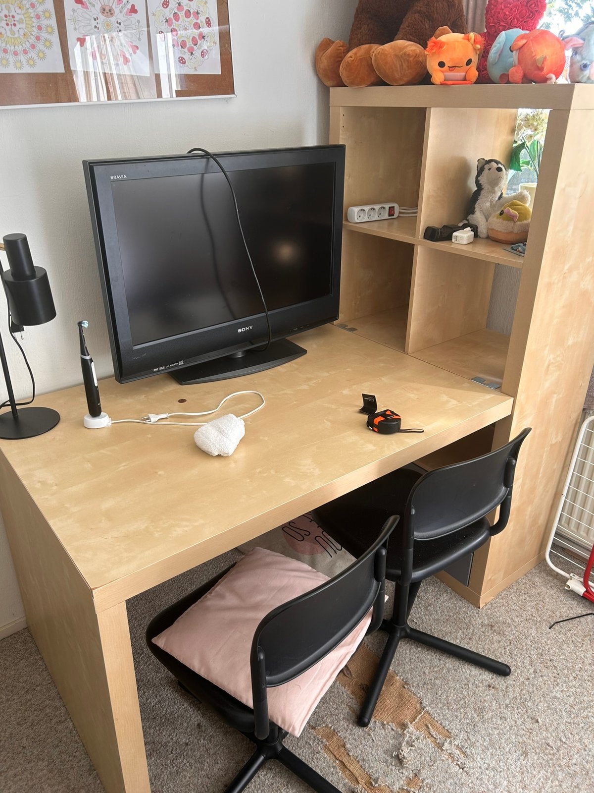 Kallax kast met bureau., Huis en Inrichting, Bureaus, Ophalen, Gebruikt, 155 cm, 76 cm
