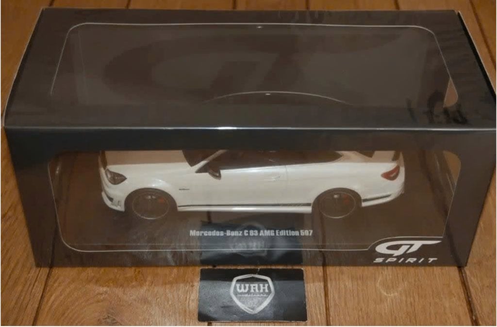 1:18 MERCEDES C63 COUPE EDITION 507 wit GT899 GT spirit WRH, Verzenden, Zo goed als nieuw, Auto, Overige merken