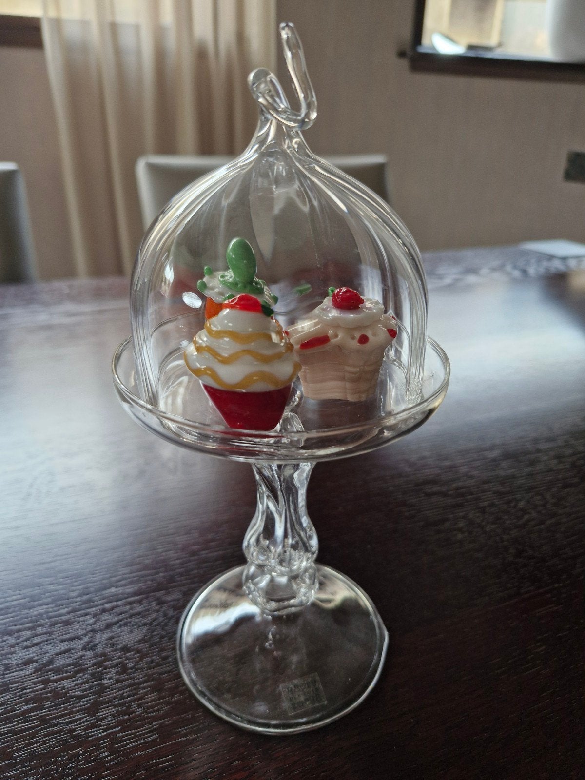 Des Pots Glazen Stolp met 3 Decoratieve Snoepjes - 23 cm, Ophalen of Verzenden