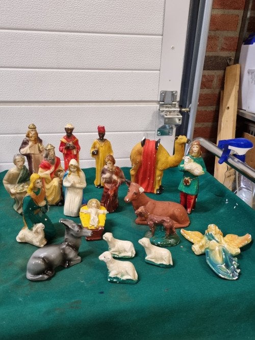kerststal beelden jaren 70, Diversen, Kerst, Ophalen of Verzenden, 'T Olde Gre-j, Info@toldegrej.nl, Endepoelstraat 20f Didam