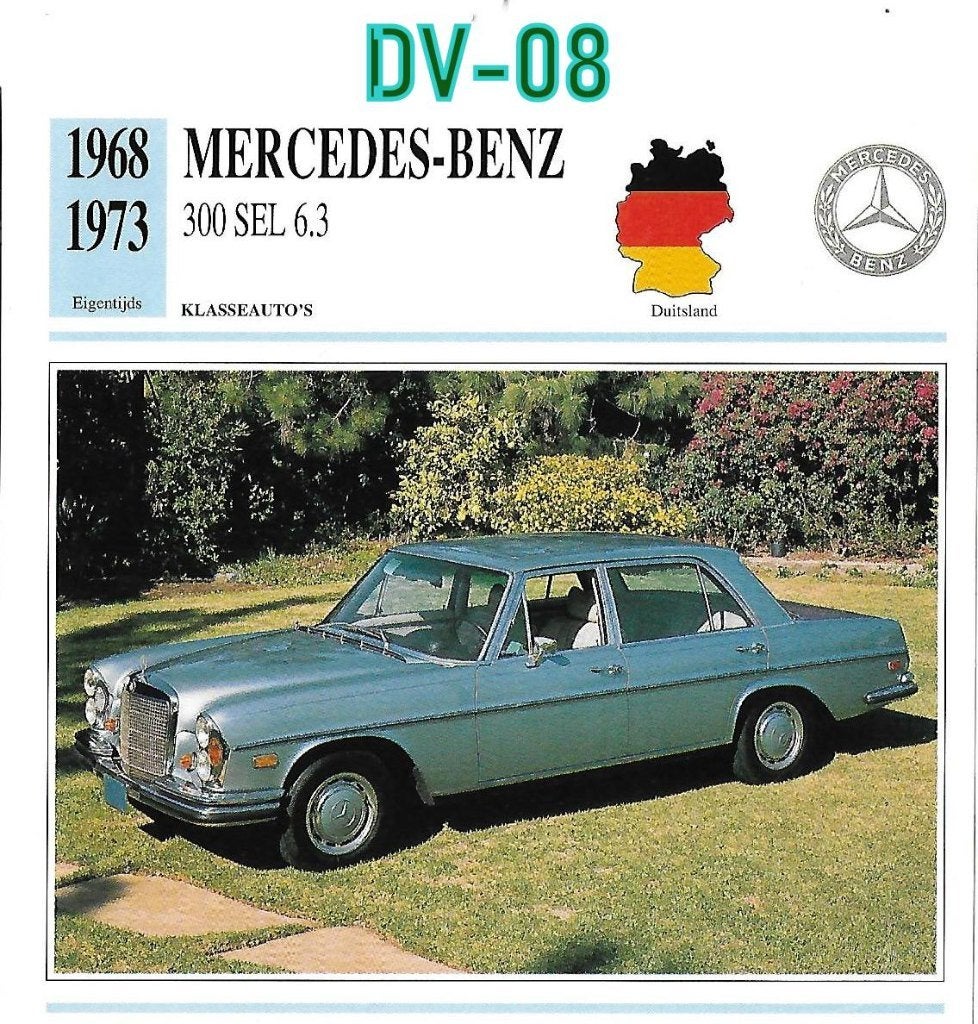 Dv8 autokaart mercedes benz 300 sl 6;3 ( 1968 - 1973 ), Ophalen of Verzenden, Zo goed als nieuw, Auto's
