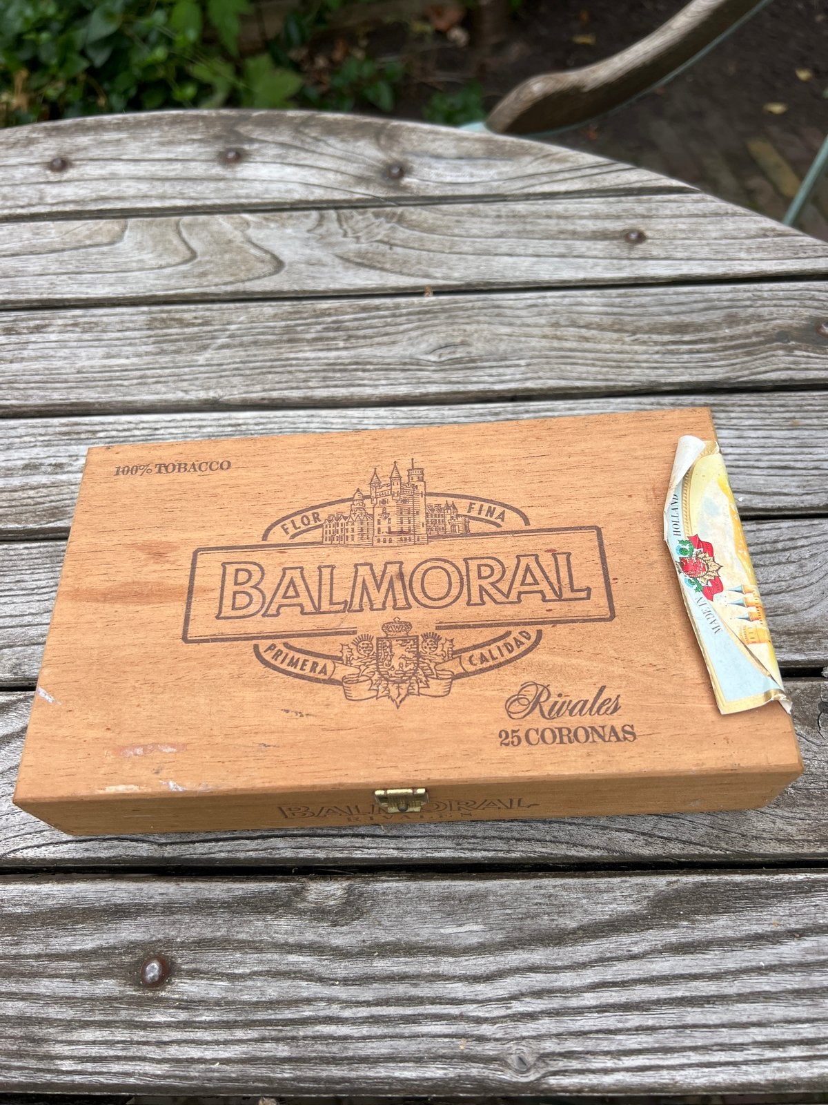 Vintage Balmoral sigarenkistje - Houten opbergdoos, Verzamelen, Ophalen of Verzenden, Gebruikt