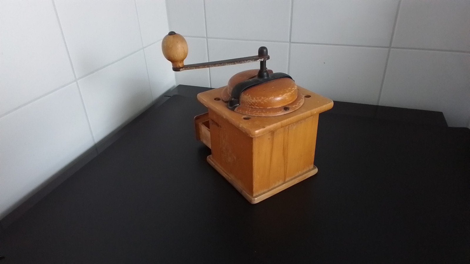 Vintage PeDe Koffiemolen - Houten Handmolen, Ophalen