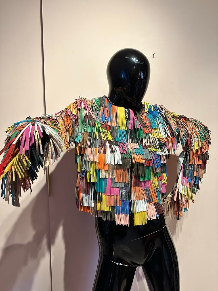 Bas Kosters Couture Jas - Uniek Leren Statement Piece, Verzenden, Zo goed als nieuw, Maat 42/44 (L), Overige kleuren