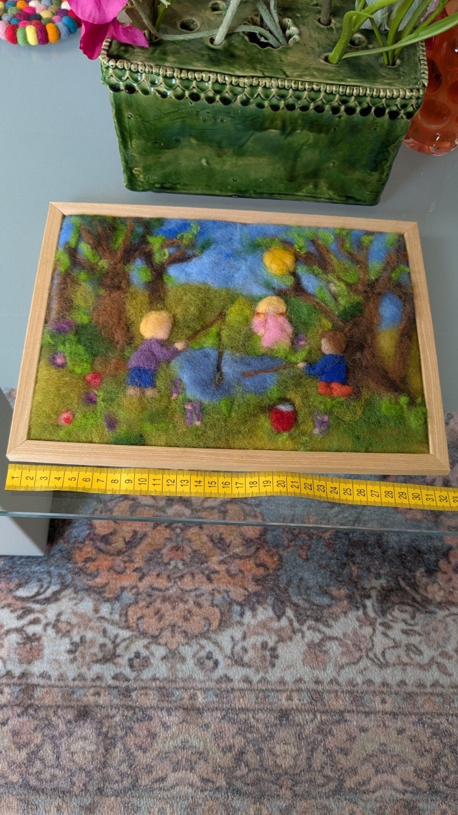 wolvilt schilderij picknicken, Ophalen of Verzenden, Nieuw, Figuurtje(s), Wolvilt